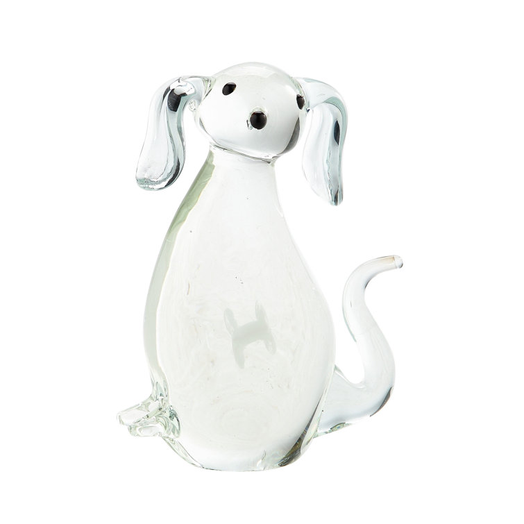 Trinx Glass Dog Figurine & Reviews Wayfair